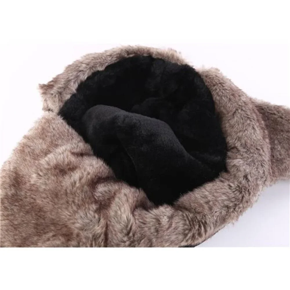 Men's Trooper Trapper Hat Warm Winter Hats Removable Face Mask
